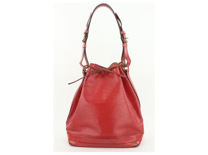 Louis Vuitton Red Epi Leather Noe Drawstring Hobo Bag  ref.298420