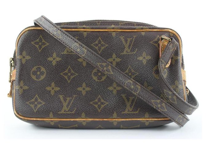 Pre-Owned Louis Vuitton Marly Bandouliere Brown 