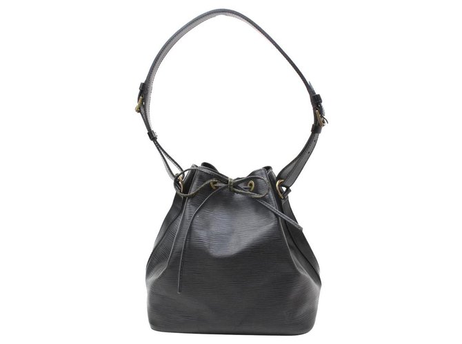 Louis Vuitton Noir Epi Leather Black  Petit Noe Hobo Bag Metal  ref.298483
