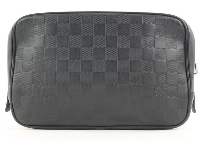 Louis Vuitton Black Damier Infini Leather Trousse Toilette Onyx Toiltery  ref.298506 - Joli Closet