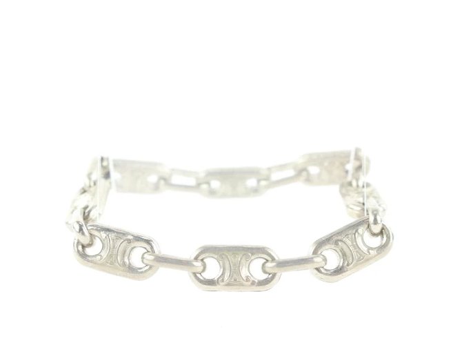 Céline Silver Monogram Macadam Chain Link Bracelet  ref.298744
