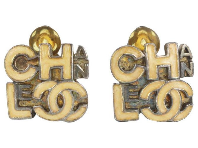 Chanel 00T Beige CC Earrings  ref.298822