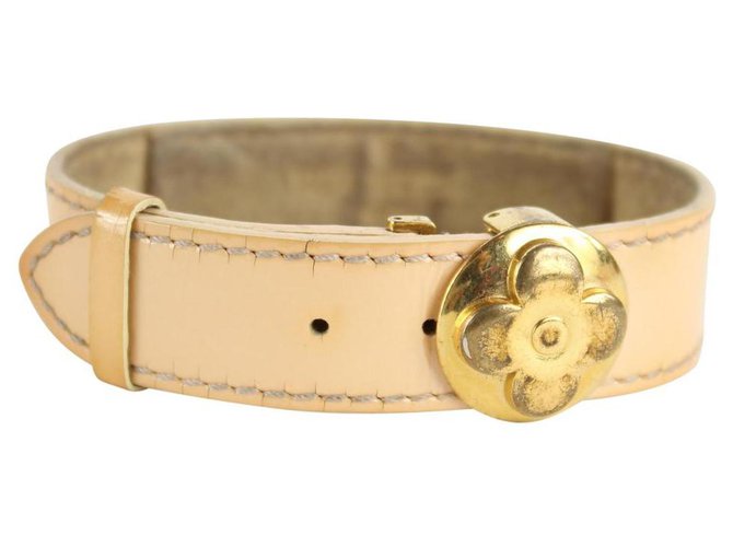 Louis Vuitton Leather And Gold Bracelet