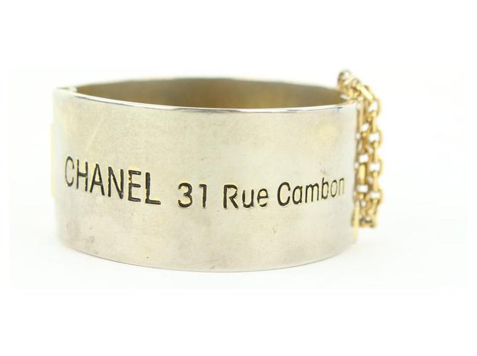 Chanel Bracelet jonc chaîne adresse x téléphone Cambon  ref.298998