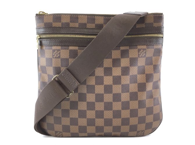 Louis Vuitton Bosphore PM Damier Ébène Canvas Brown Leather ref.299153 -  Joli Closet
