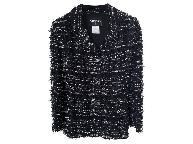 Chanel 7Jaqueta K $ New Fantasy Tweed Preto  ref.299172