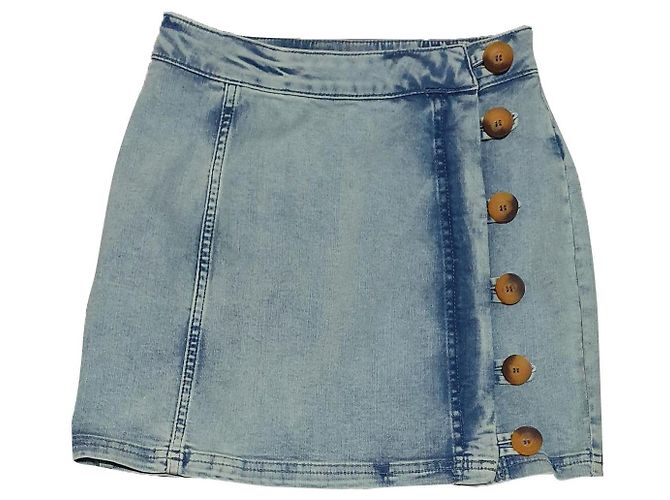 Minifalda azul claro Free People de algodón