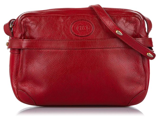 Gucci Red Small Dollar Interlocking G Crossbody Leather Pony-style calfskin  ref.865203 - Joli Closet