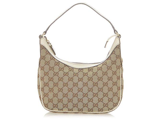 Gucci GG Canvas Clasp Hobo Bag 10234 Brown Cloth ref.912259 - Joli Closet