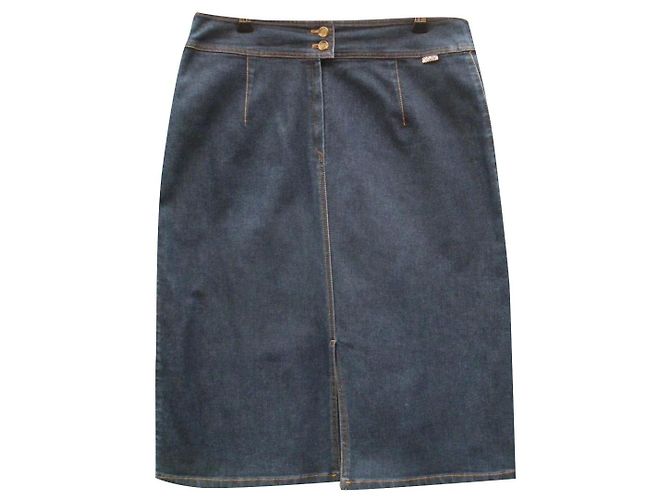 Gonna in denim Burberry blu navy