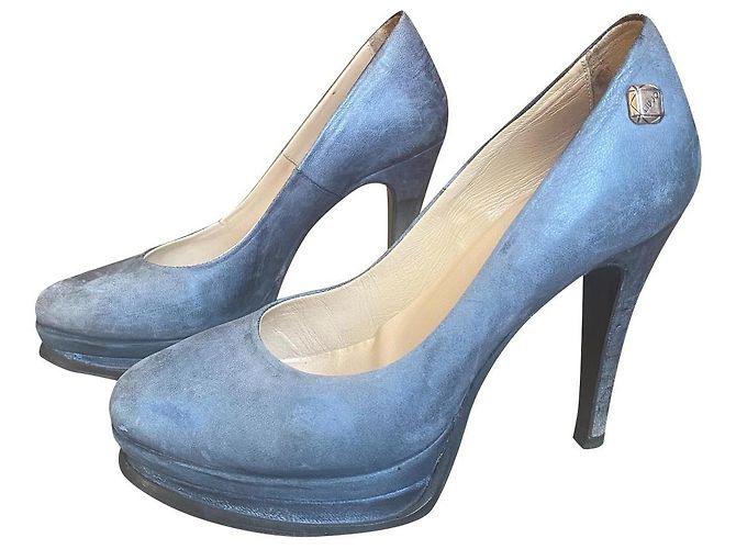 Décolleté Liu.Jo Blu Denim in Pelle Blu scuro