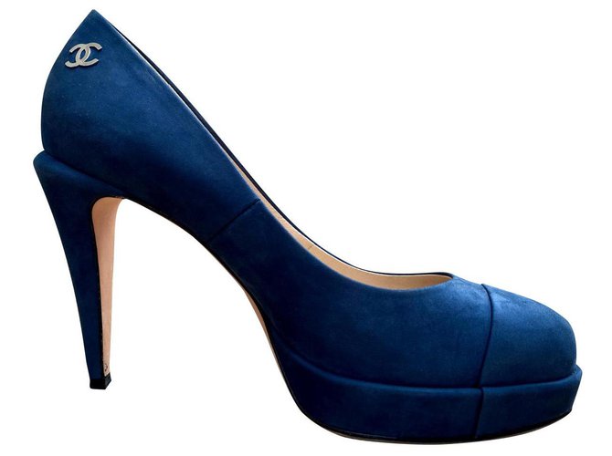 Sapatos Chanel Azul Suécia  ref.299586