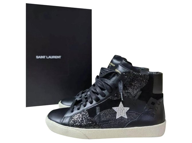 Saint Laurent Leather Star High Tops Sneakers Sz.35,5 Multiple colors  ref.299602