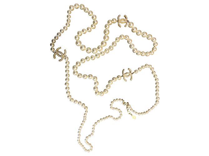 Chanel Lunghe collane Bianco Perla