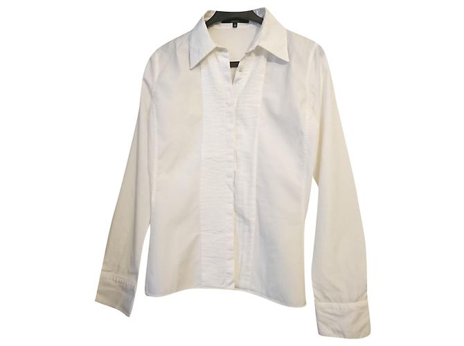 Camisa Gucci de algodón blanco con detalles plisados