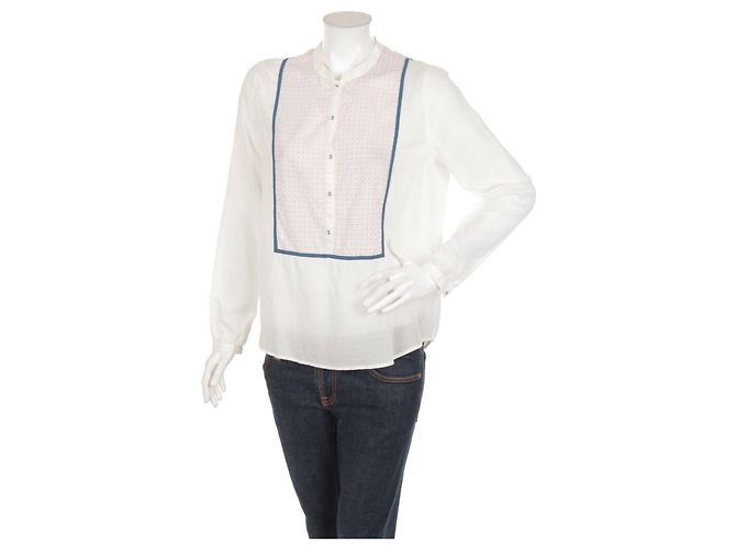 Autre Marque Blusa CUSTOMMADE de algodón blanca Blanco Multicolor