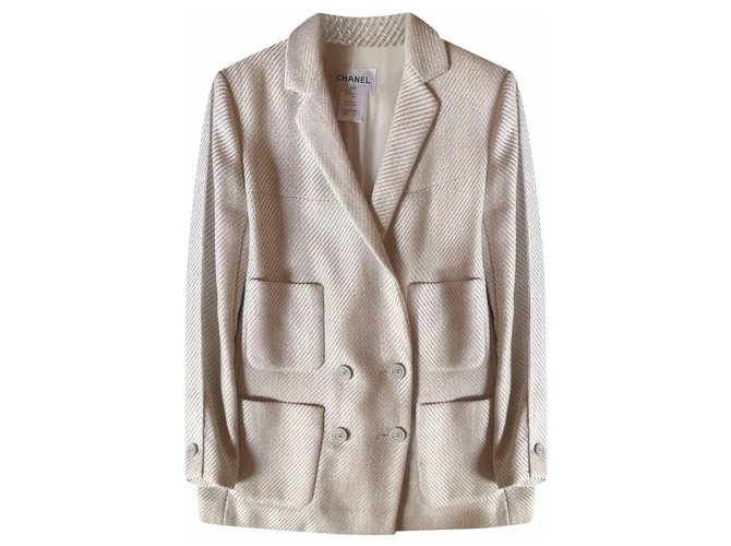Chanel runway tweed jacket Cream  ref.299695