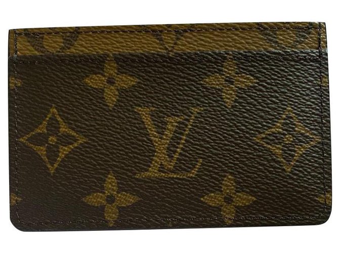 Louis Vuitton Card holder Light brown Cloth  ref.299698