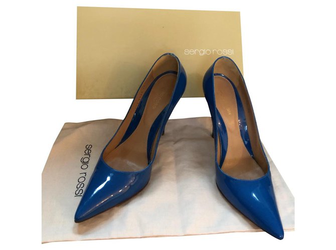 Sergio Rossi Heels Blue Patent leather  ref.299699
