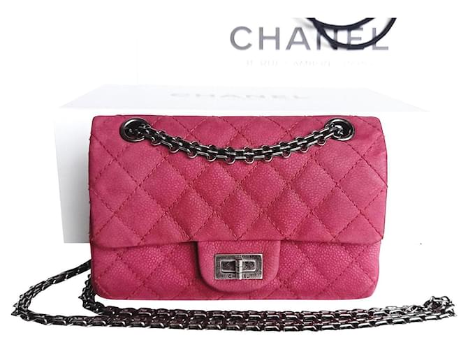Chanel 2.55 mini Daim Fuschia  ref.299701