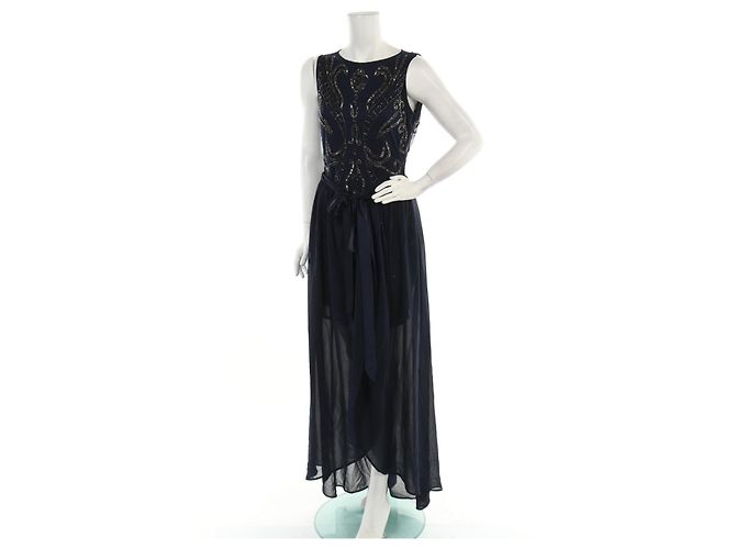 Autre Marque Barbara Schwarzer Kleid Dunkelblau