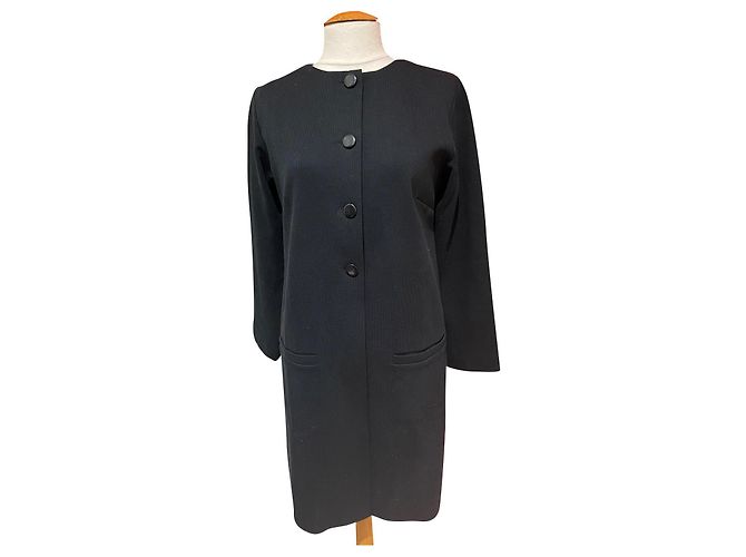 Agnès b. Cappotto Agnès b nero in cotone Taglia 40