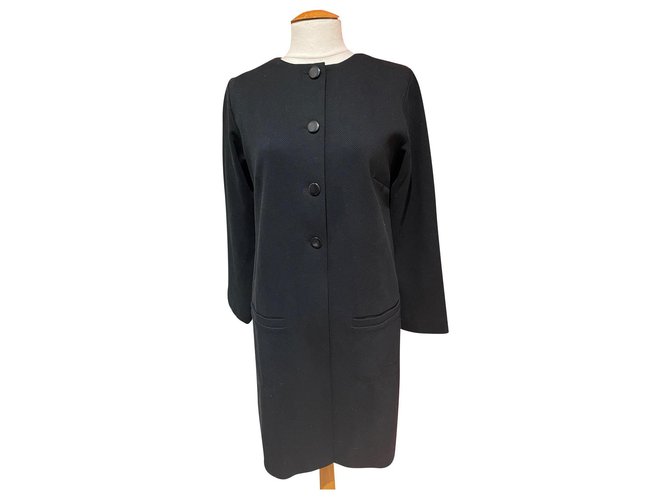 Agnès b. Coats, Outerwear Black Cotton Polyester  ref.299737