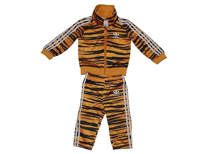 Ensemble Adidas veste et pantalon imprimé zèbre jaune et noir Multicolore