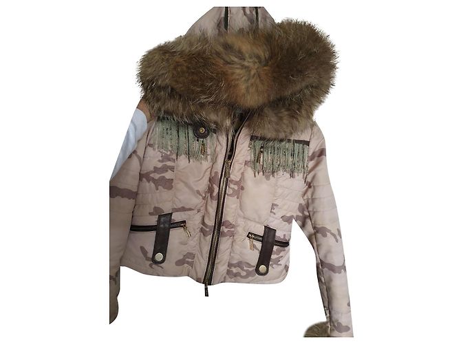 Autre Marque Society Team Jacke Beige Stoff Grösse S