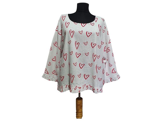 Blusa de lino Cynthia Rowley Blanca Roja Blanco