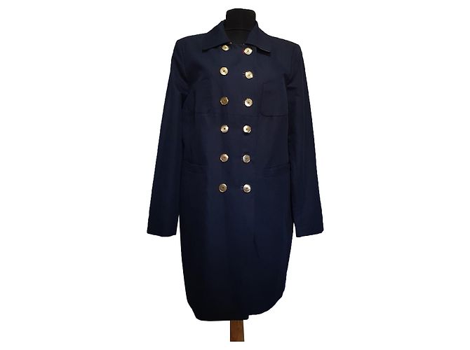 Autre Marque Blazer Lungo NVSCO Blu Lino e Cotone