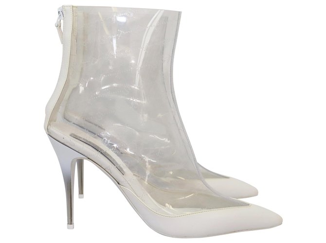 Stella Mc Cartney Ankle Boots Plexi 100 mm White Synthetic  ref.300214