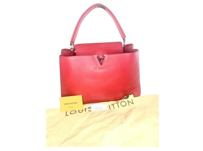 Louis Vuitton Capucines MM Rot Leder  ref.300243