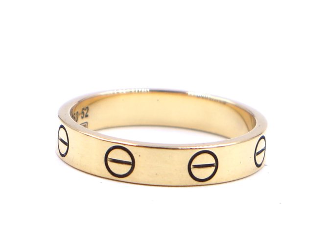 Cartier 18k Tamaño del anillo de bodas de oro amarillo Love 52 Dorado  ref.300286