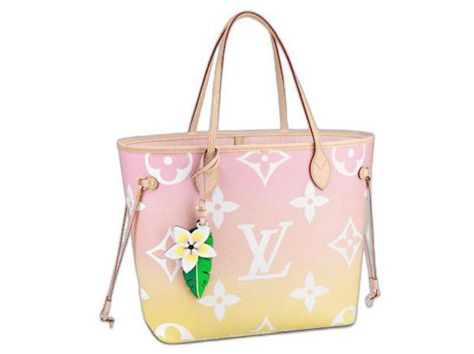 Louis Vuitton LV Neverfull by the pool pink Leather  ref.300353