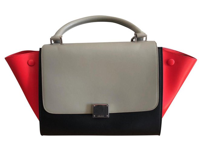 Trapèze Céline Trapez Schwarz Rot Grau Leder  ref.300369