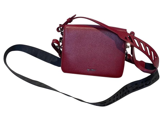 Off White Handbags Dark red Leather  ref.300390