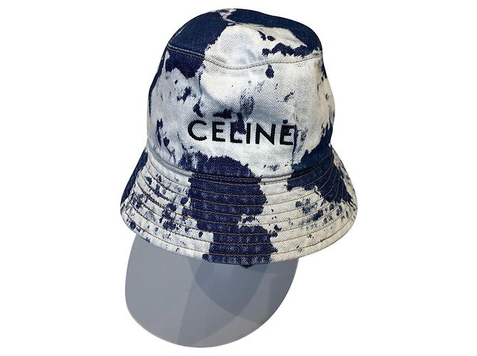 Céline Panama Jeans Stil Hut Baumwolle Blau