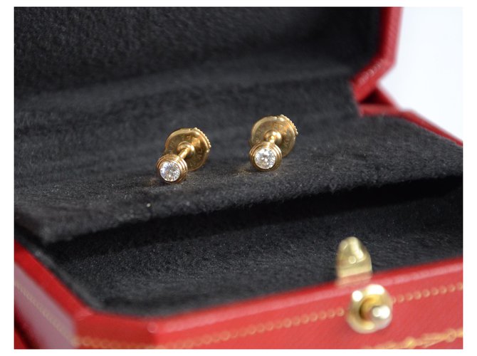Boucles d’oreilles Cartier Diamants Légers MM Or jaune Doré  ref.300402
