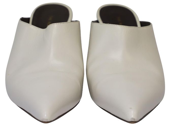 Mules de punta fina Bourgeoise de The Row en piel blanca Blanco