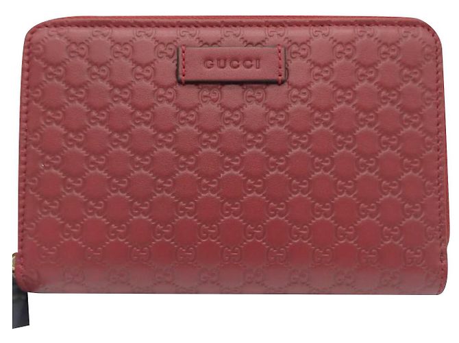 Cartera Gucci Guccissima con Cremallera Roja Cuero