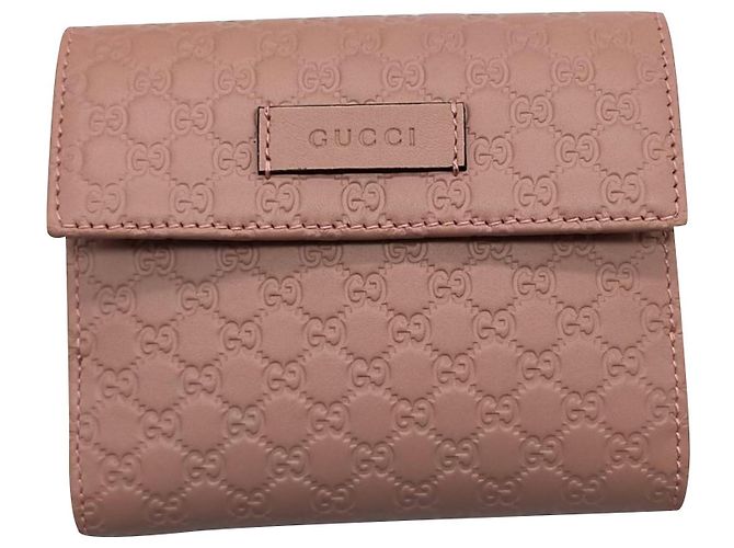 Gucci Guccissima Geldbörse Klein Rosa Leder Pink