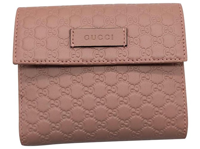 Gucci portefeuilles Cuir Rose  ref.300759