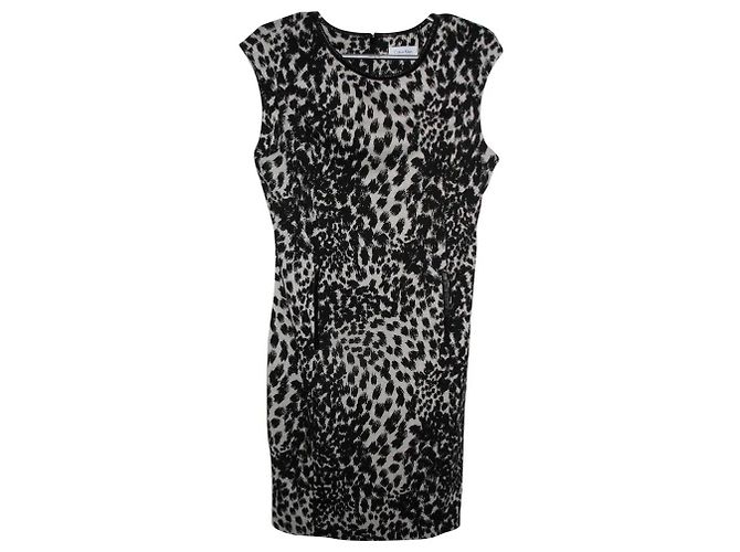 Calvin Klein gemustertes Kleid Animal Print schwarz grau