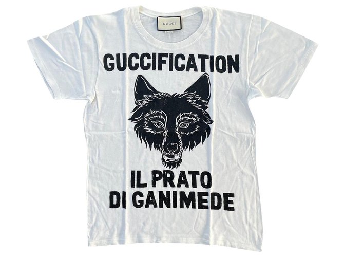 Gucci T-shirt « Il Prato Di Ganimede » Coton Blanc  ref.300813