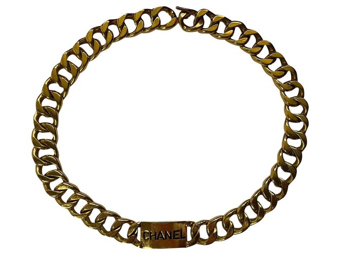 Cinturón Chanel vintage con cadena Gold hardware Chapado en oro  ref.300940