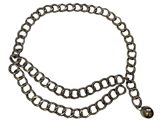 Cintura con catena Chanel vintage Silver hardware Placcato argento  ref.300942
