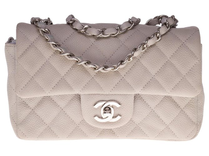 Chanel TIMELESS Cinza Couro  ref.300957