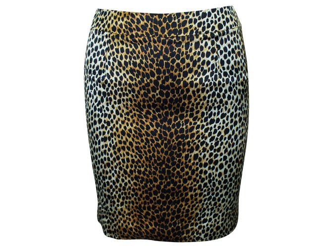 D&G Minifalda de seda con estampado de leopardo  ref.300992