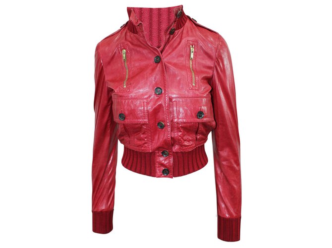 Madonna Red Leather Jacket - Joli Closet